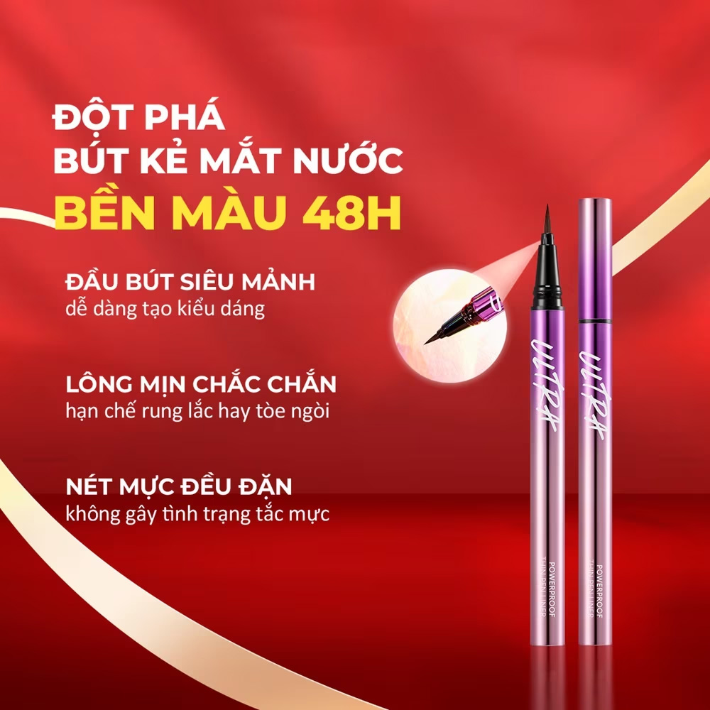 Bút Kẻ Mắt Nước Missha Ultra Powerproof Thin Pen Liner 0.4g .#Black