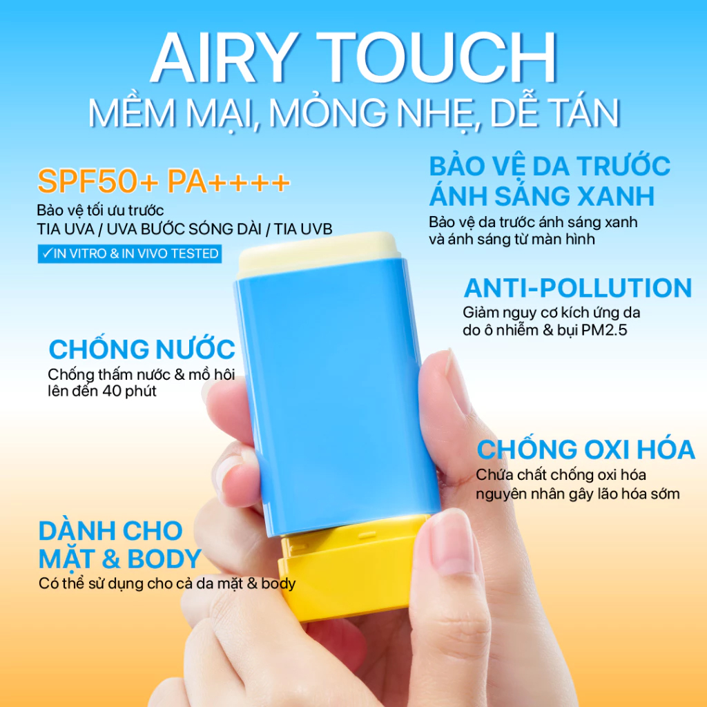 Sáp Chống Nắng MizuMi UV Airy Sun Stick SPF50+ PA++++ 20g