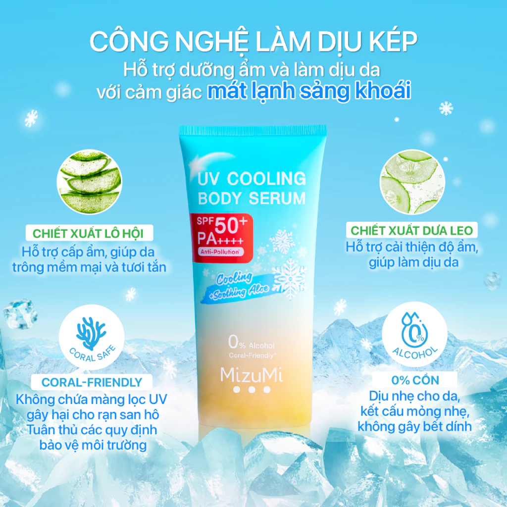 Kem Chống Nắng MizuMi UV Cooling Body Serum SPF50+ PA++++ 165ml
