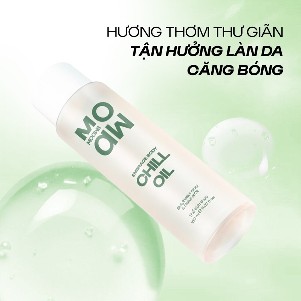 Dầu Dưỡng Thể Moaw Moaws Embrace Body Chill Oil 150ml - All skin types needing care, Those who love natural glowing skin, Relaxing self-care routine after bathing Dầu Dưỡng Thể Moaw Moaws Embrace Body Chill Oil 150ml