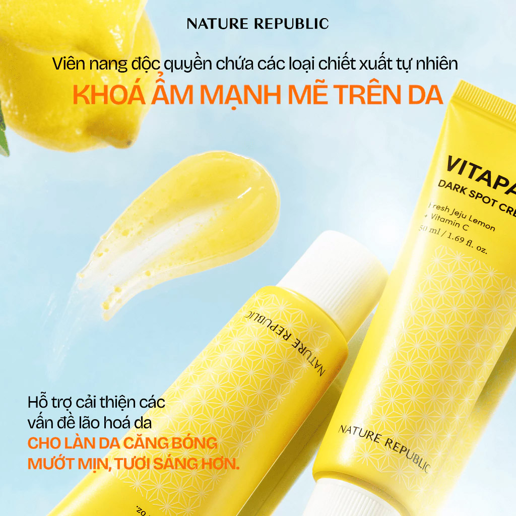 Kem Dưỡng Trắng Da Mờ Thâm Sạm Nám Nature Republic Vitapair C Dark Spot Cream 50ml - cấp ẩm, làm dịu da, làm mềm, mịn da Kem Dưỡng Trắng Da Mờ Thâm Sạm Nám Nature Republic Vitapair C Dark Spot Cream 50ml