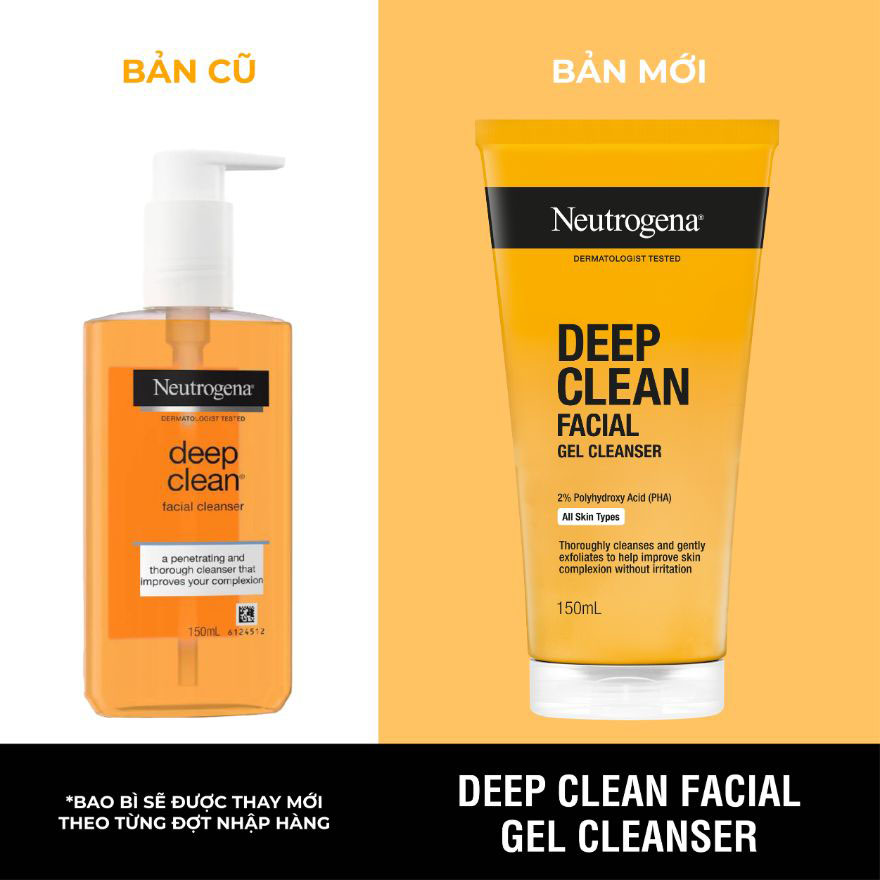 Sữa Rửa Mặt Neutrogena Deep Clean Facial Cleanser Dạng Gel Làm Sạch Sâu 150ml - 1