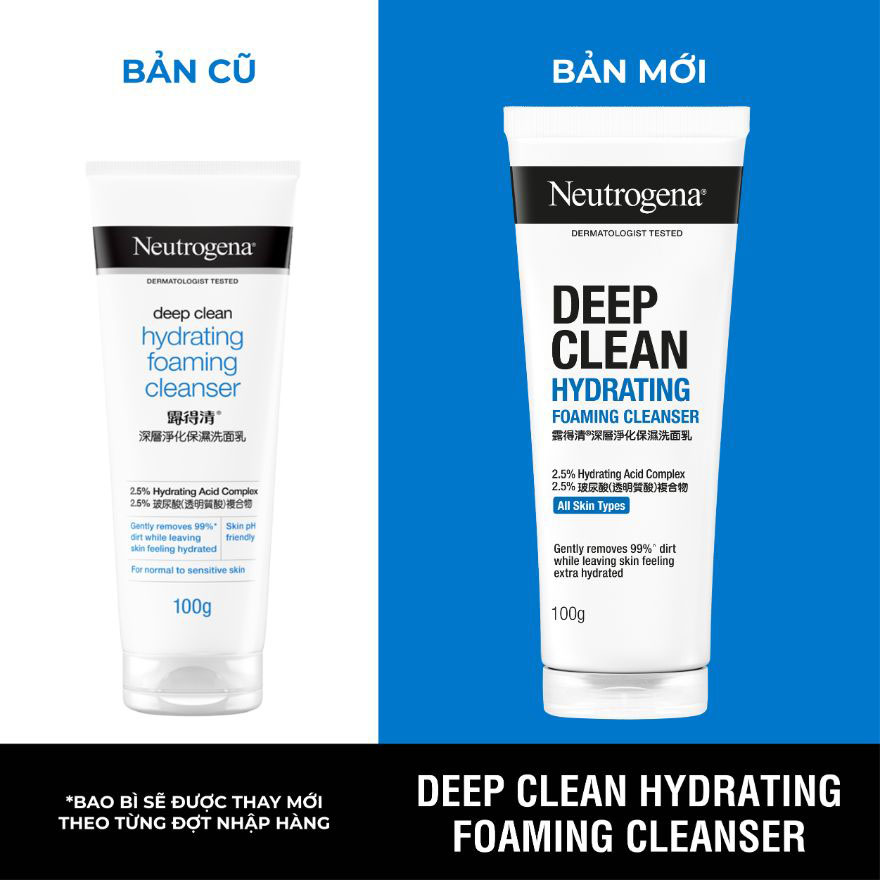 Sữa Rửa Mặt Dưỡng Ẩm Neutrogena Deep Clean Hydrating Foaming Cleanser 100g