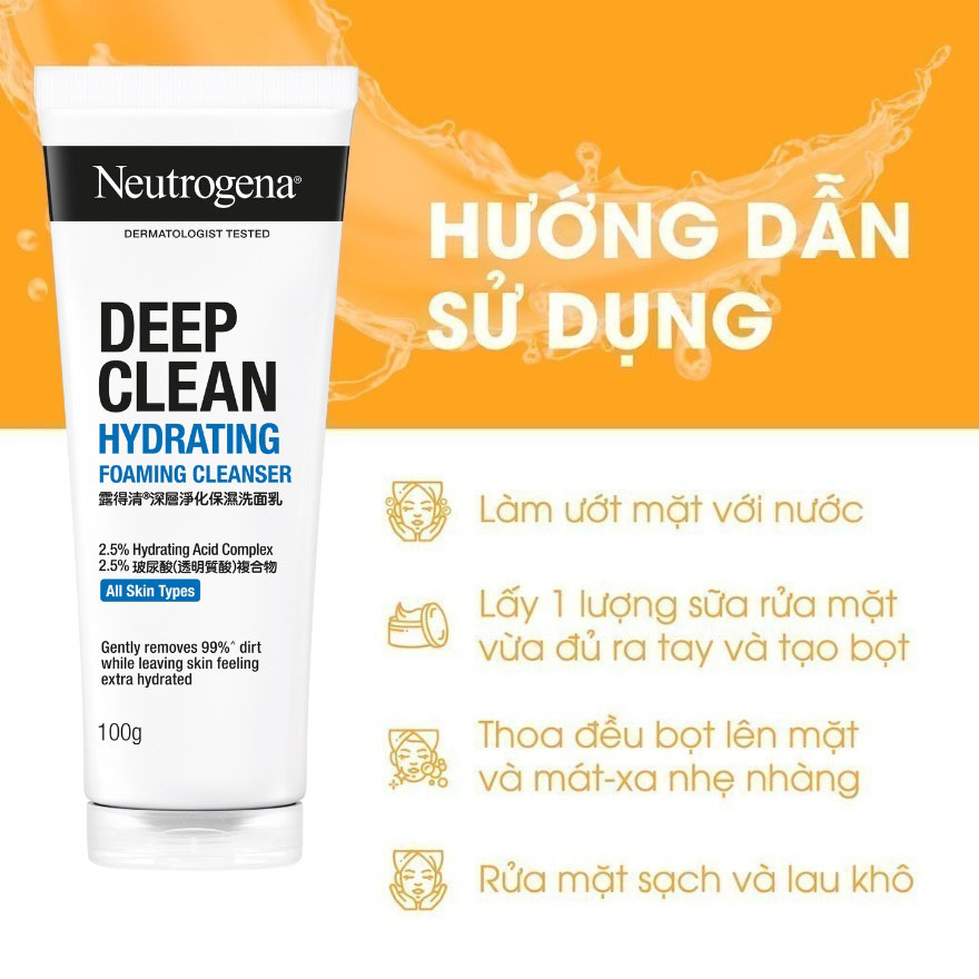 Sữa Rửa Mặt Ngừa Mụn Neutrogena Deep Clean Hydrating Foaming Cleanser 100g