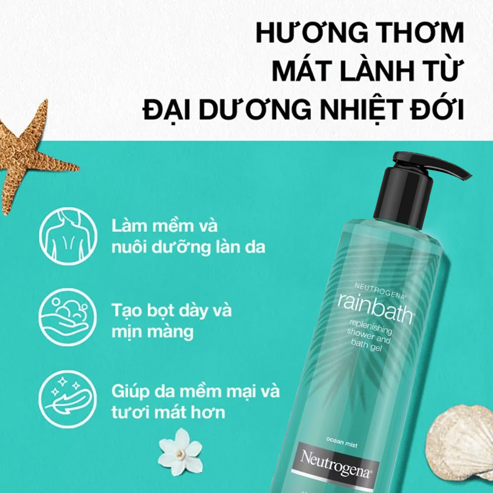 Sữa Tắm Neutrogena Rainbath Replenishing Shower and Bath Gel Ocean Mist 473ml
