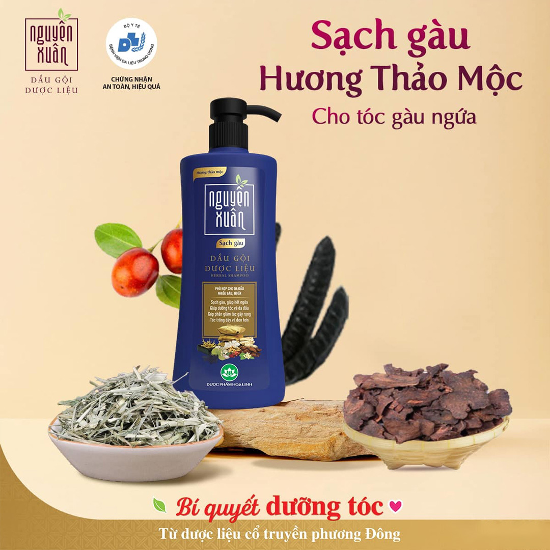 Dầu Gội Dược Liệu Nguyên Xuân Sạch Gàu 450ml - 2