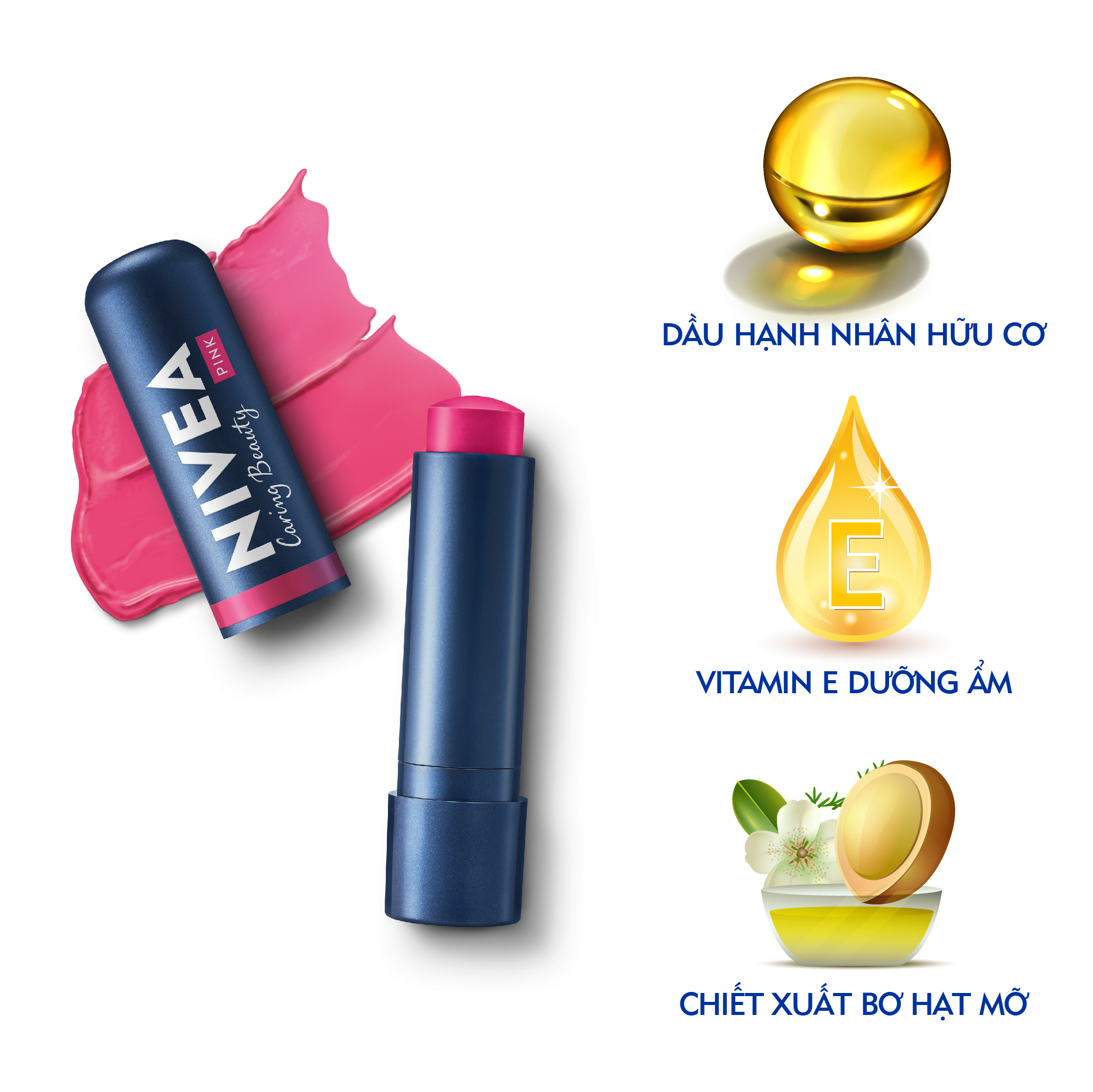 Nivea Lip Caring Color 4.8g .# Angel Pink