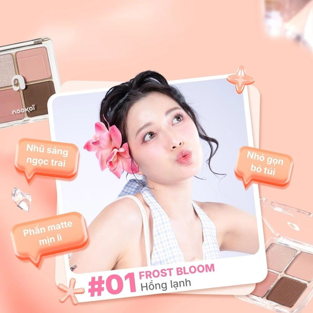 Phấn Mắt 4 Màu Nookoi Just Me Eyeshadow 8g .#ES01 Frost Bloom - Hình ảnh chính thức