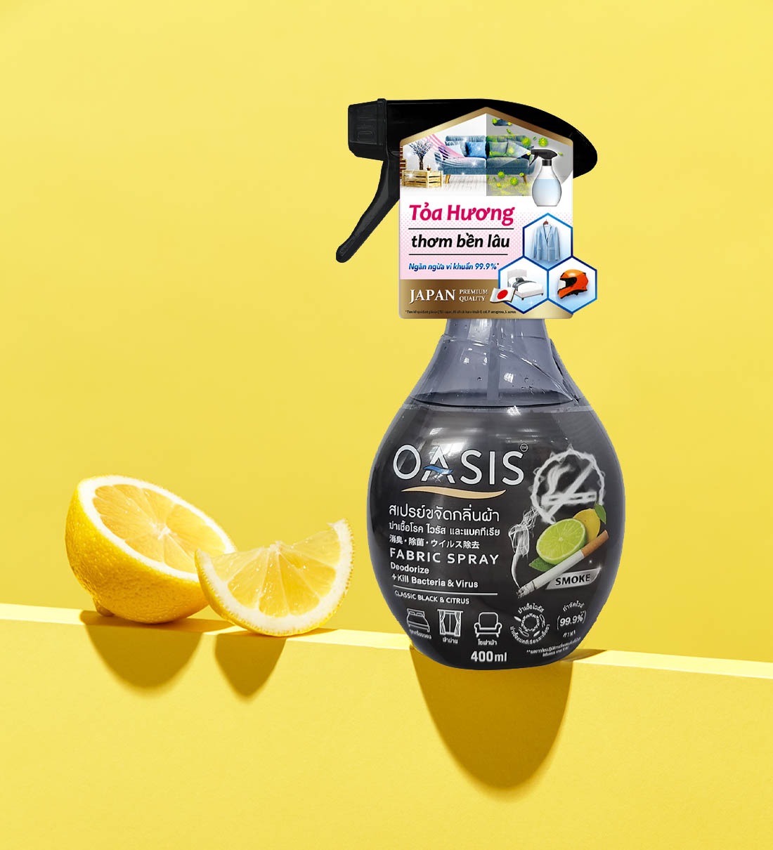 Oasis Fabric Spray For Tobacco Smoke Classic Black & Citrus