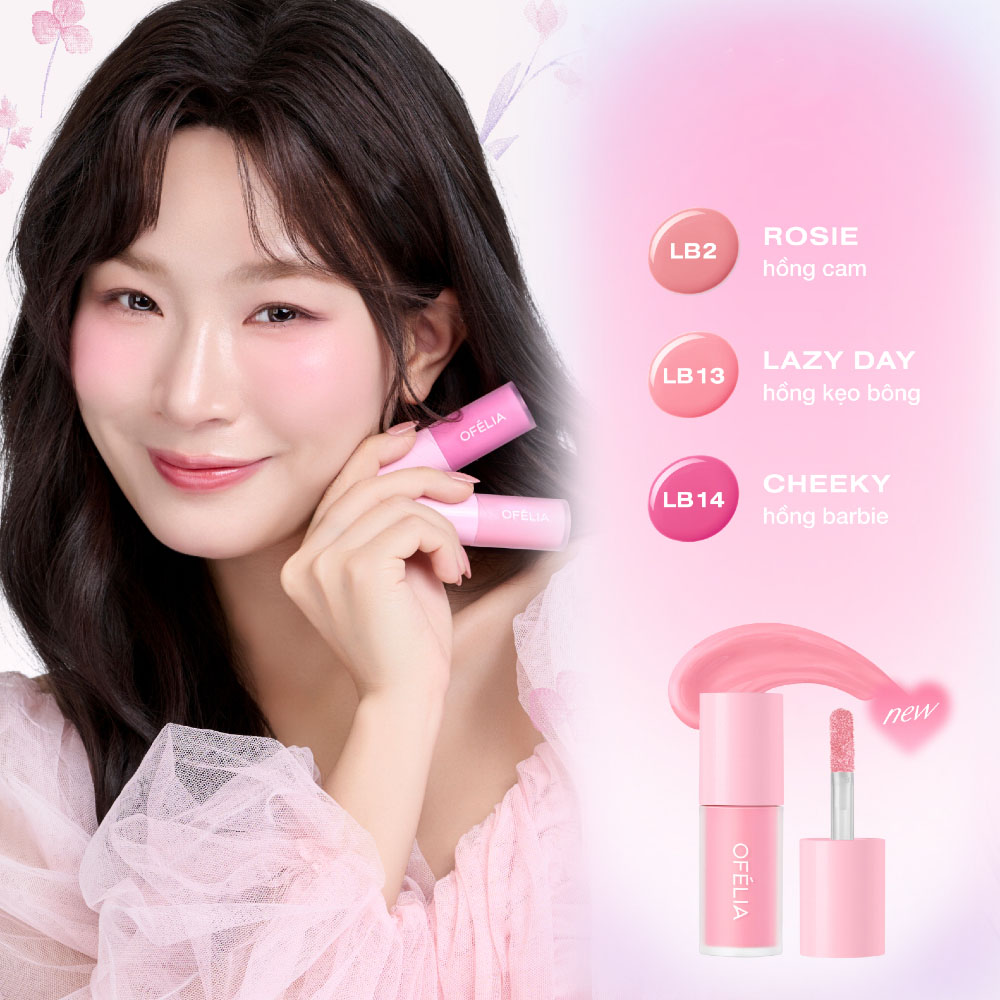 Kem Má Hồng Ofélia Lolli Liquid Blush 4.3g .#LB14 Cheeky - 2