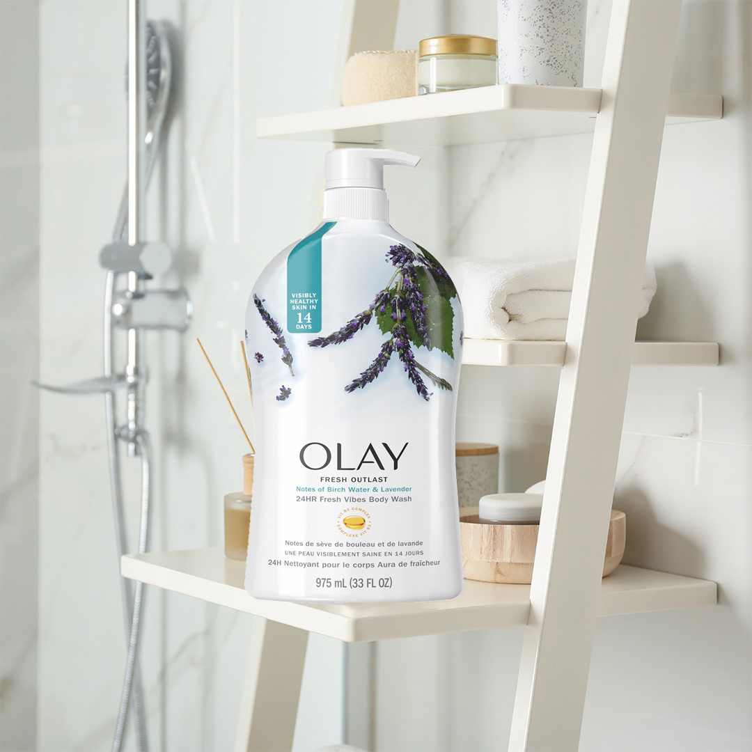 Sữa Tắm Dưỡng Ẩm Olay Fresh Outlast Purifying Birch Water & Lavender Body Wash 975ml - 2