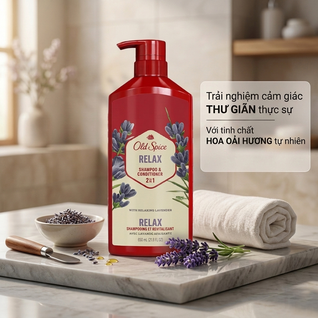 Dầu Gội & Xả Cho Nam Old Spice Relax 650ml - Công dụng Dầu Gội & Xả Cho Nam Old Spice Relax 650ml