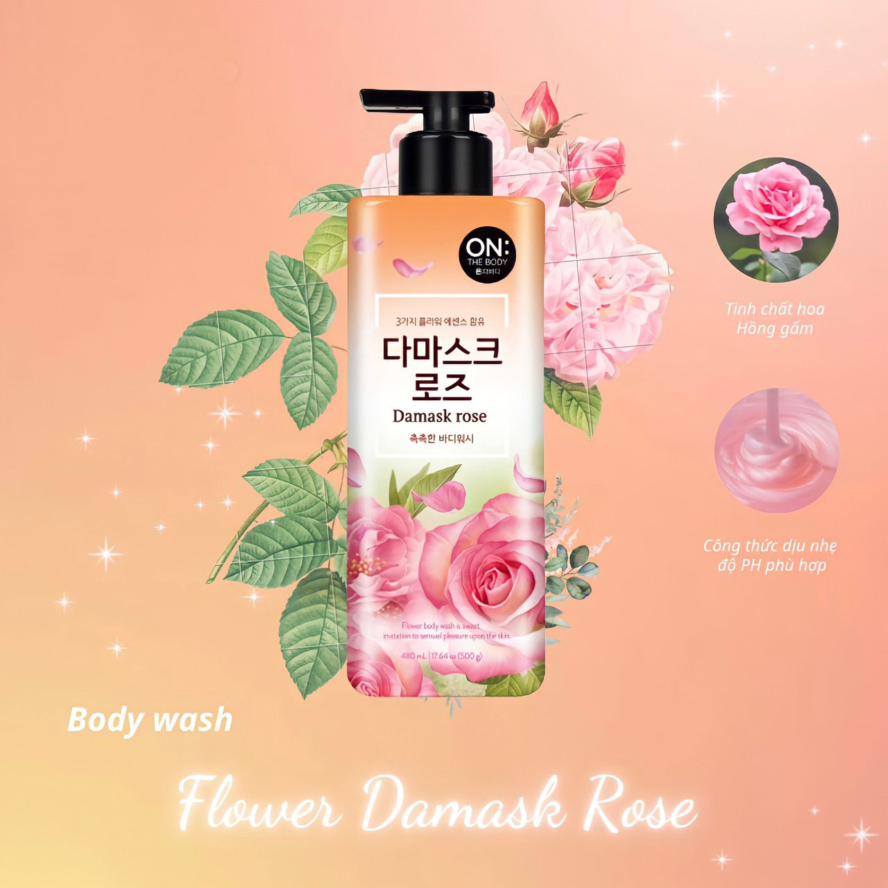 ON: The Body Damask Rose Body Wash 500g