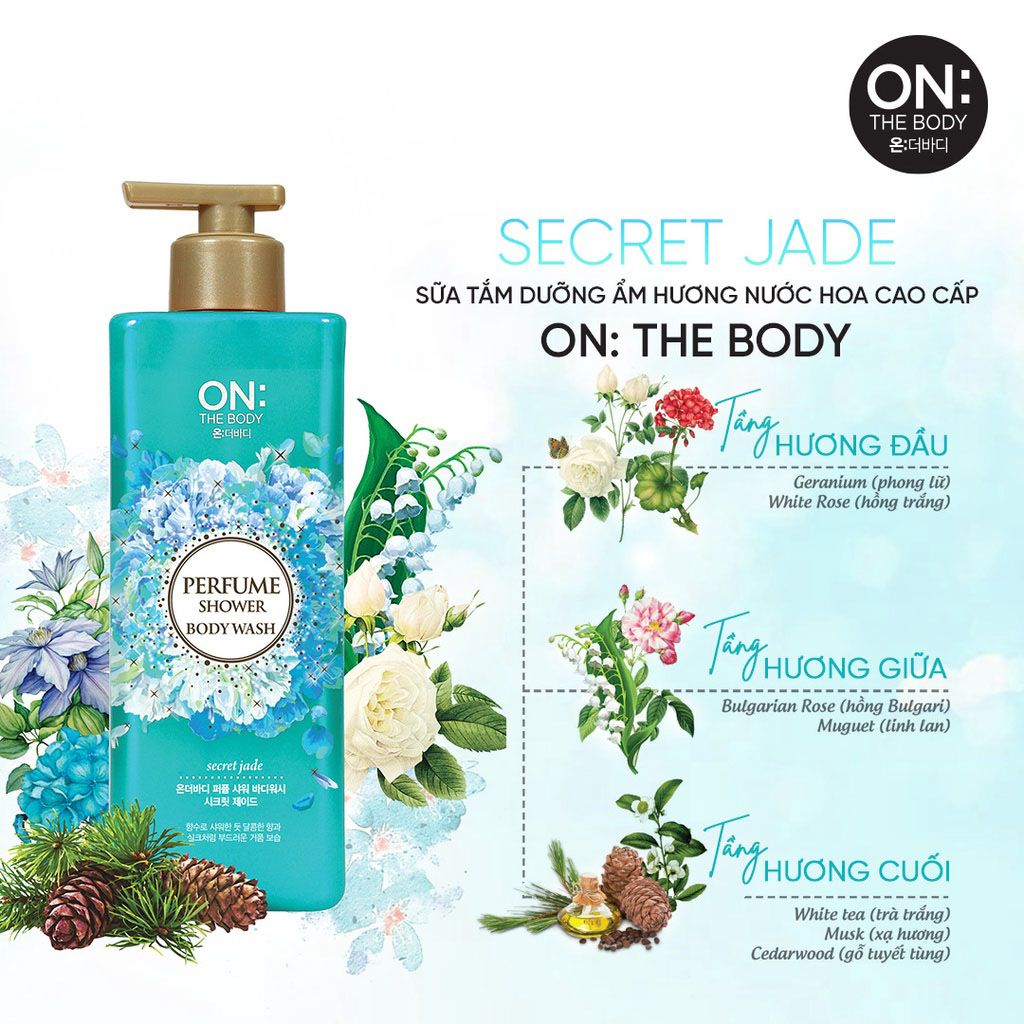 On The Body Perfume Secret Jade Shower Gel 500g - 1