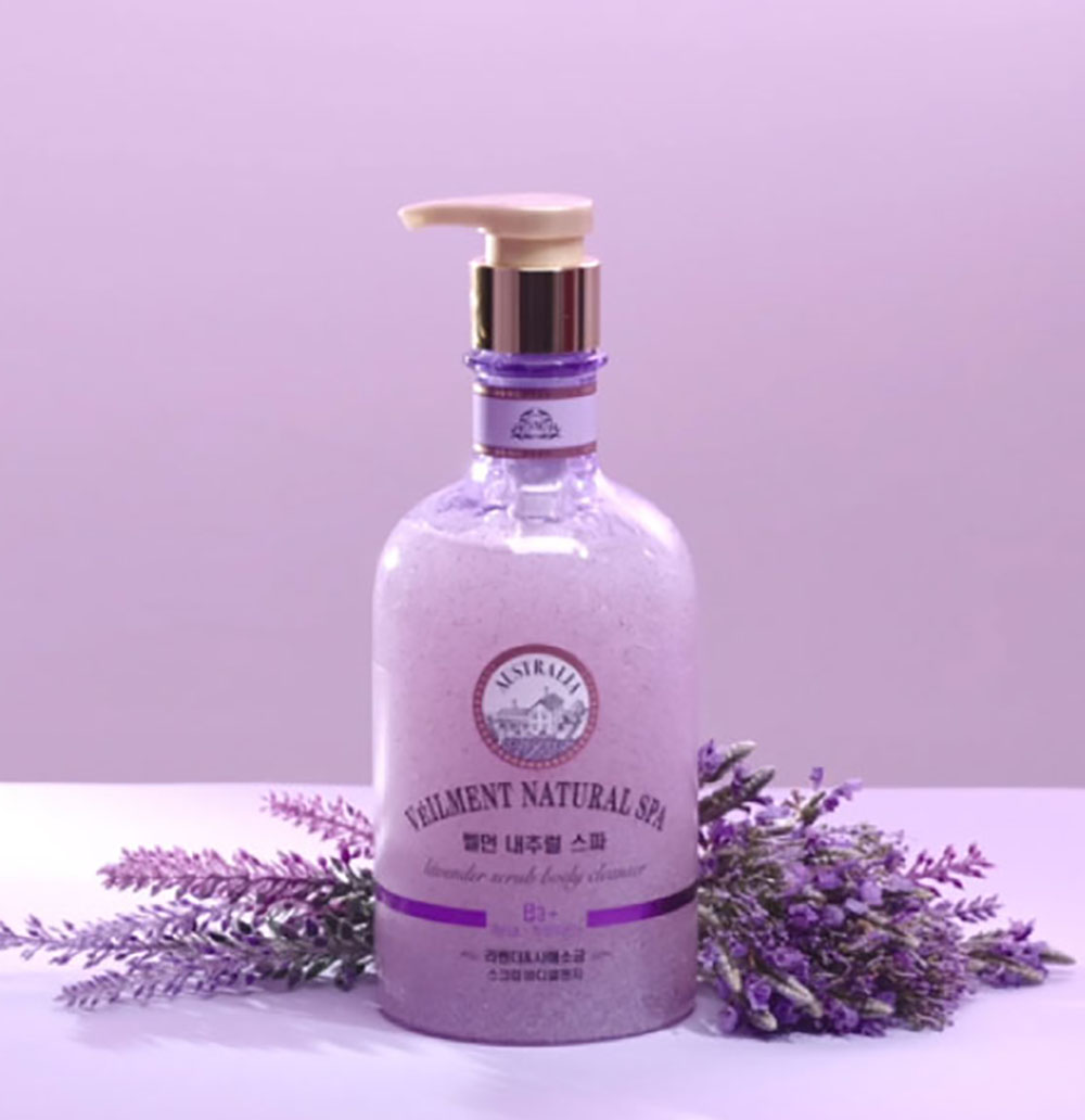 Veilment On The Body Natural Spa Lavender Dead Sea Salt Scrub Body Cleanser