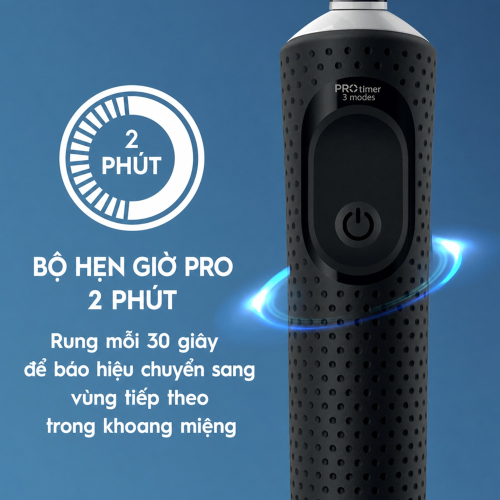 Oral B Vitality Pro Electric Toothbrush Black+Travel Case - Phù hợp với: Thiết kế thân máy gọn nhẹ, chống nước, phù hợp cho người mới bắt đầu sử dụng bàn chải điện. Oral-B-Vitality-Pro-Electric-Toothbrush-Black-Travel-Case-2