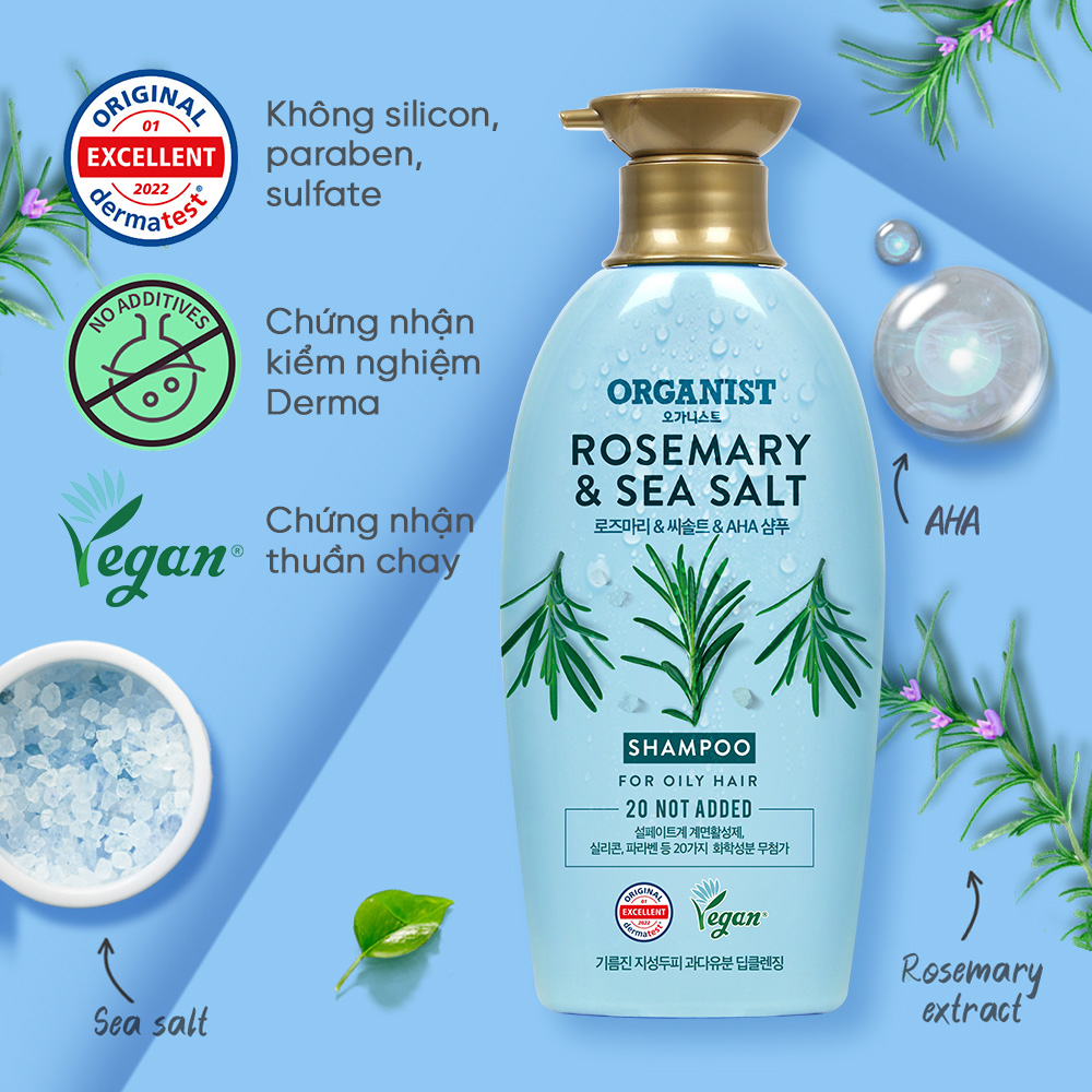 Elastine Organist Rosemary and Sea Salt Deep Cleansing Shampoo 500ml