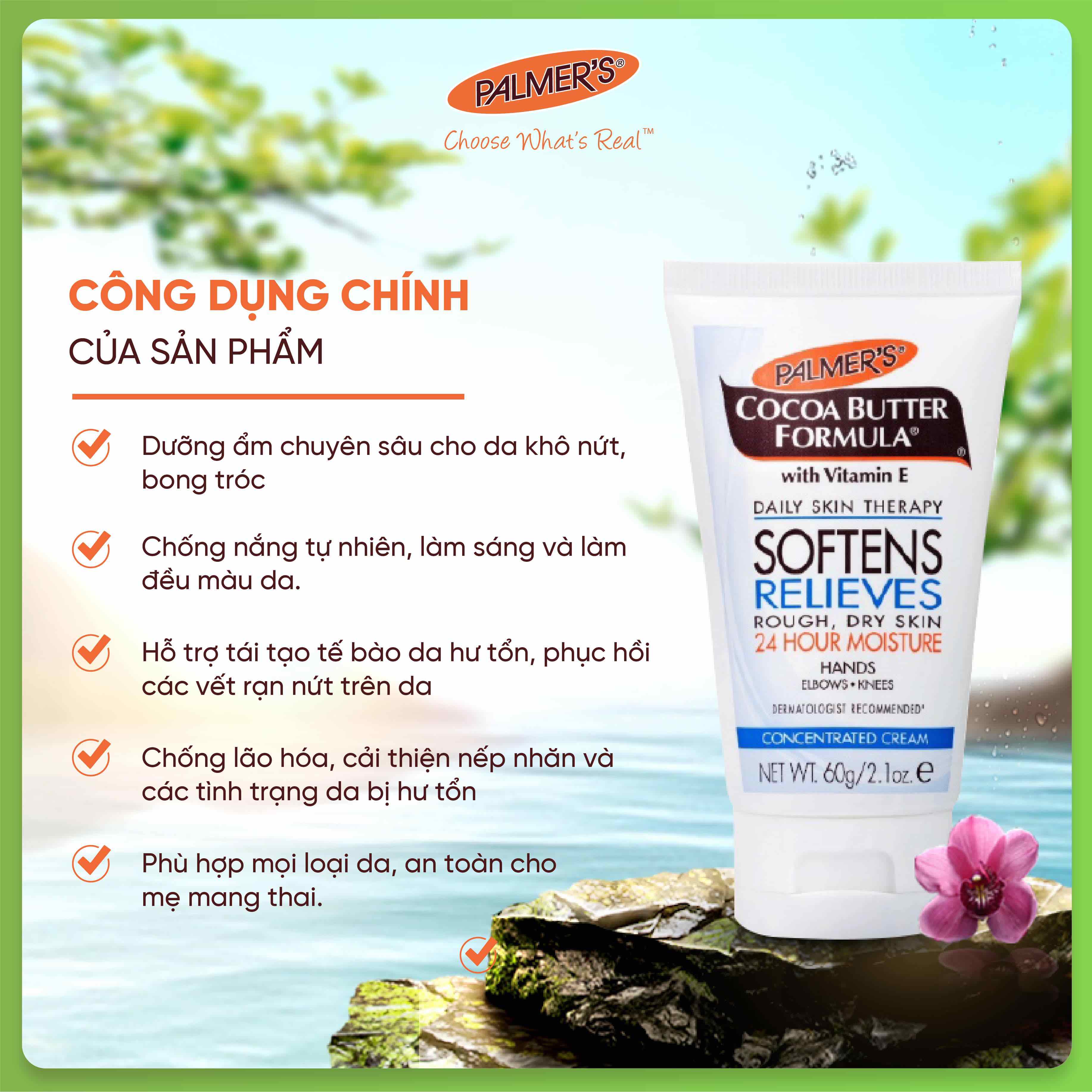 Palmer's Dry Skin Concentrated Cream Cocoa Butter Formula Vitamin E Softens Smoothes Relieves