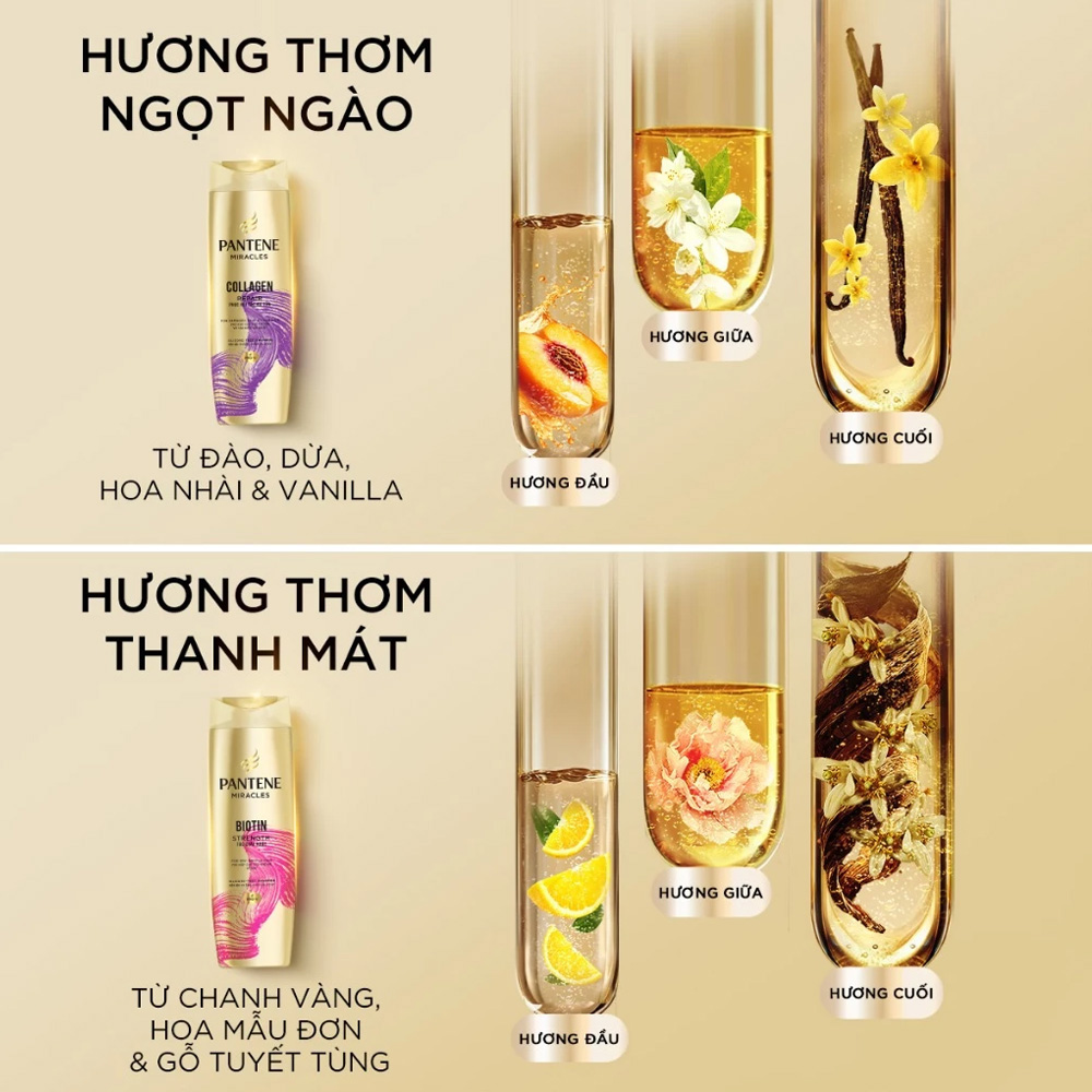 Dầu Gội Pantene Phục Hồi Tóc Hư Tổn Collagen Repair Silicone-Free Shampoo 300ml