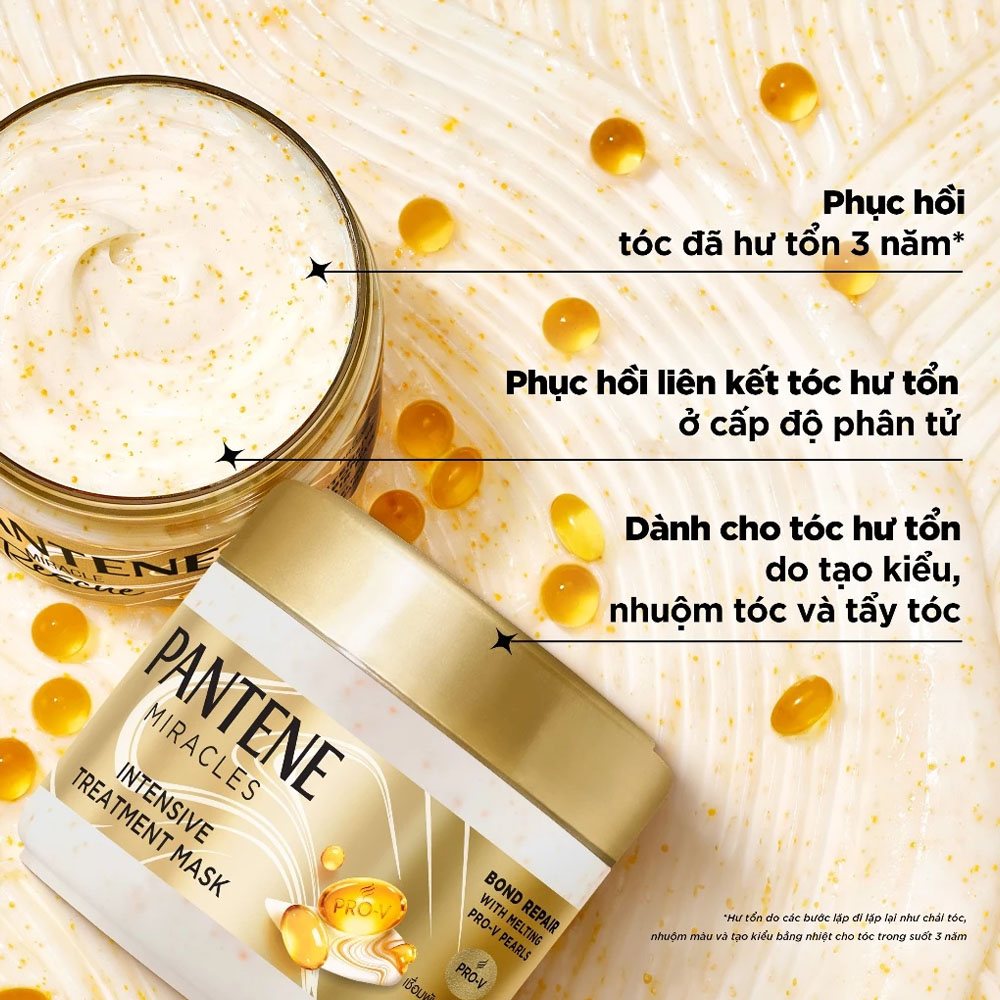 Kem Ủ Tóc Pantene Miracles Intensive Treatment Mask 300ml mang đến bước đột phá trong chăm sóc tóc với công nghệ viên ngọc Pro-V độc quyền Kem Ủ Tóc Pantene Miracles Intensive Treatment Mask 300ml - 1