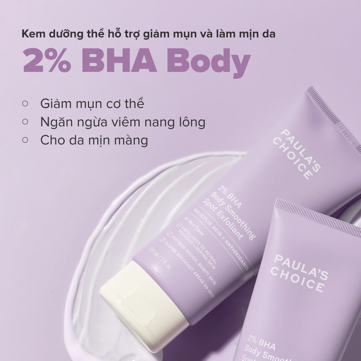 Kem Dưỡng Thể Paula’s Choice 2% BHA Body Smoothing Spot Exfoliant chứa 2% BHA giúp loại bỏ tế bào chết, thông thoáng da và mang lại làn da mịn màng, sáng khỏe, đều màu Kem Dưỡng Thể Paula’s Choice 2% BHA Body Smoothing Spot Exfoliant 60ml - 1
