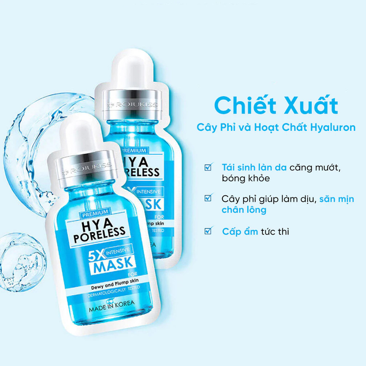 Mặt Nạ Cấp Ẩm Rojukiss Hya Poreless 5X Intensive Mask 25ml