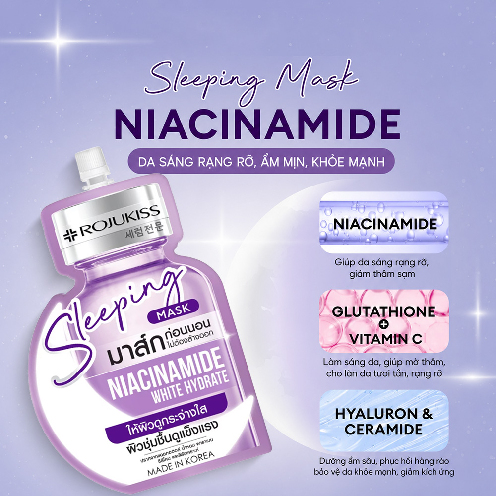 Mặt Nạ Ngủ Rojukiss Sleeping Mask Niacinamide 20ml