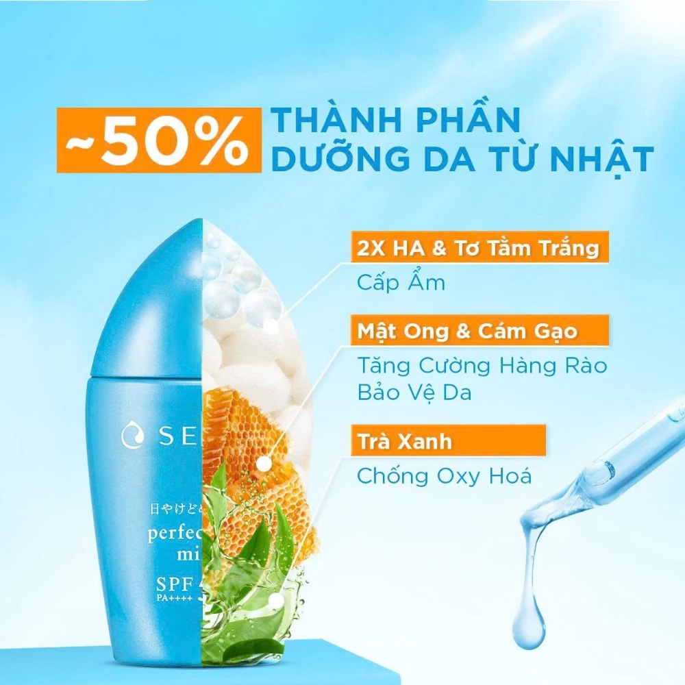 Sữa Chống Nắng Senka Perfect UV Milk N SPF50 40ml - 1