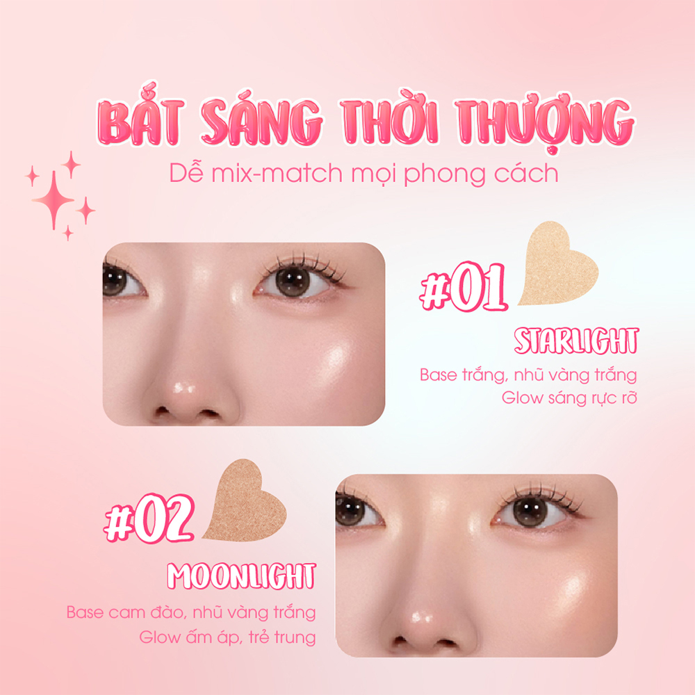 Phấn Bắt Sáng Silkygirl 3D Highlighter 3.5g .#01 Starlight - Hình ảnh chính thức