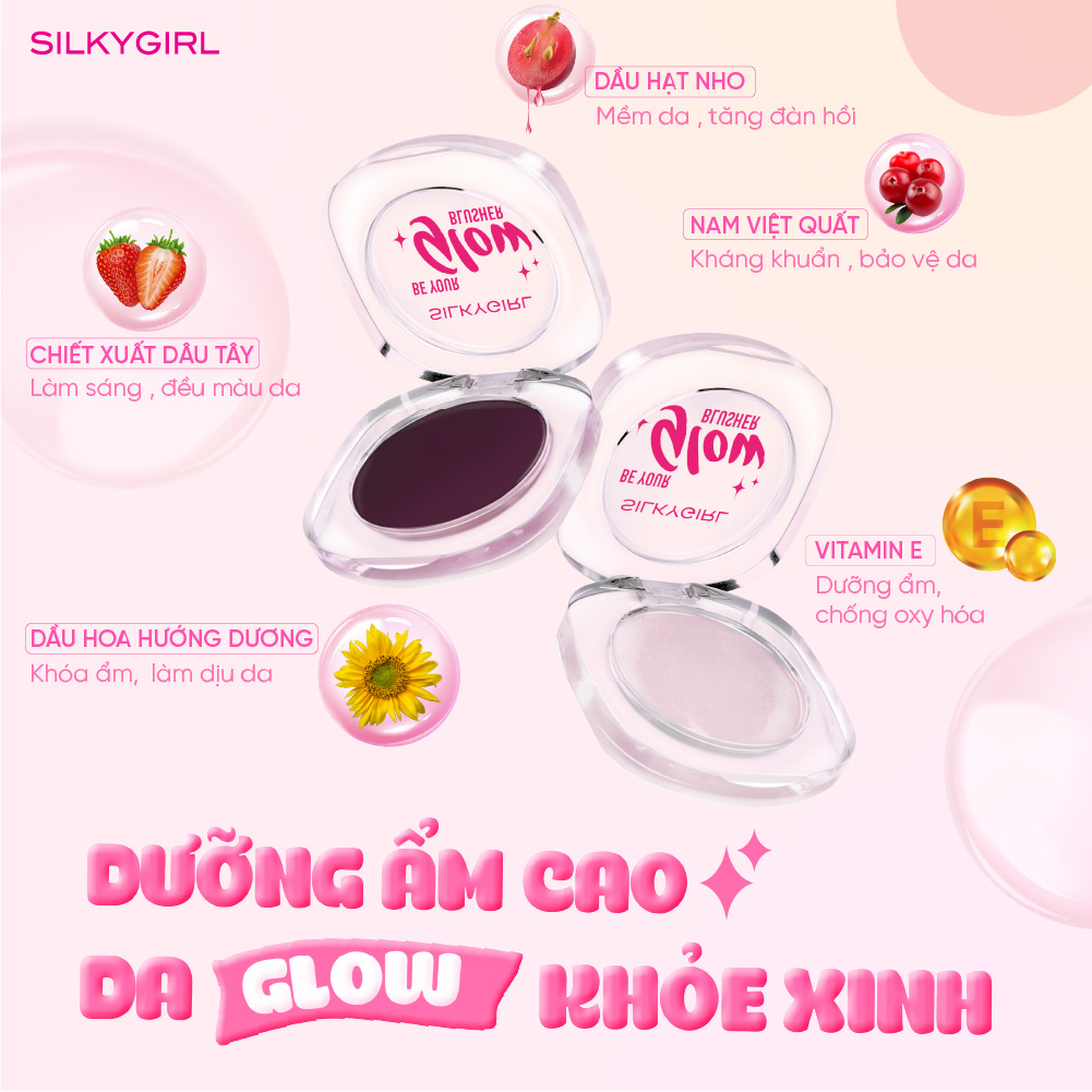 Má Hồng Thạch Silkygirl Be Your Glow Blusher 4g - 1