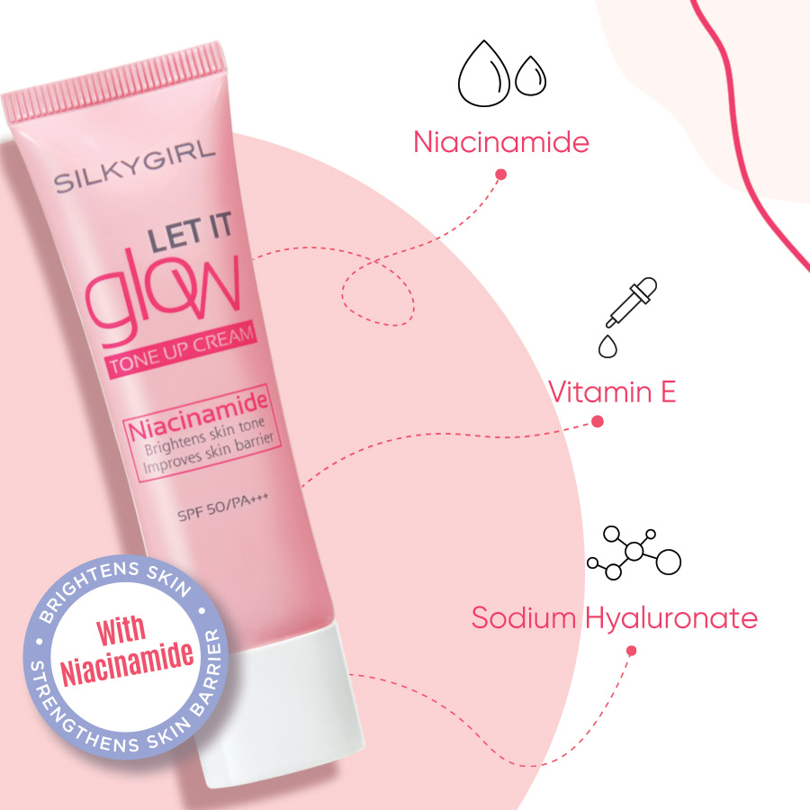 Kem lót nâng tông Silkygirl Let It Glow Tone Up Cream là sản phẩm đa năng, có thể hoạt động như kem dưỡng, kem lót và lớp nền trang điểm Kem lót nâng tông Silkygirl Let It Glow Tone Up Cream - 1