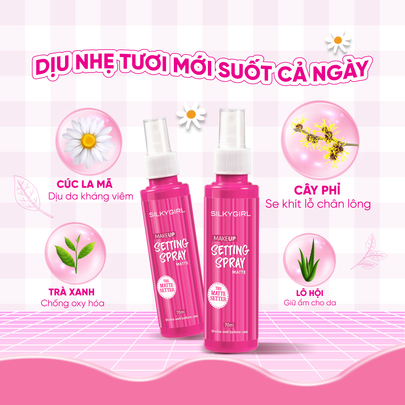 Silkygirl Makeup Setting Spray Matte 70ml - 1