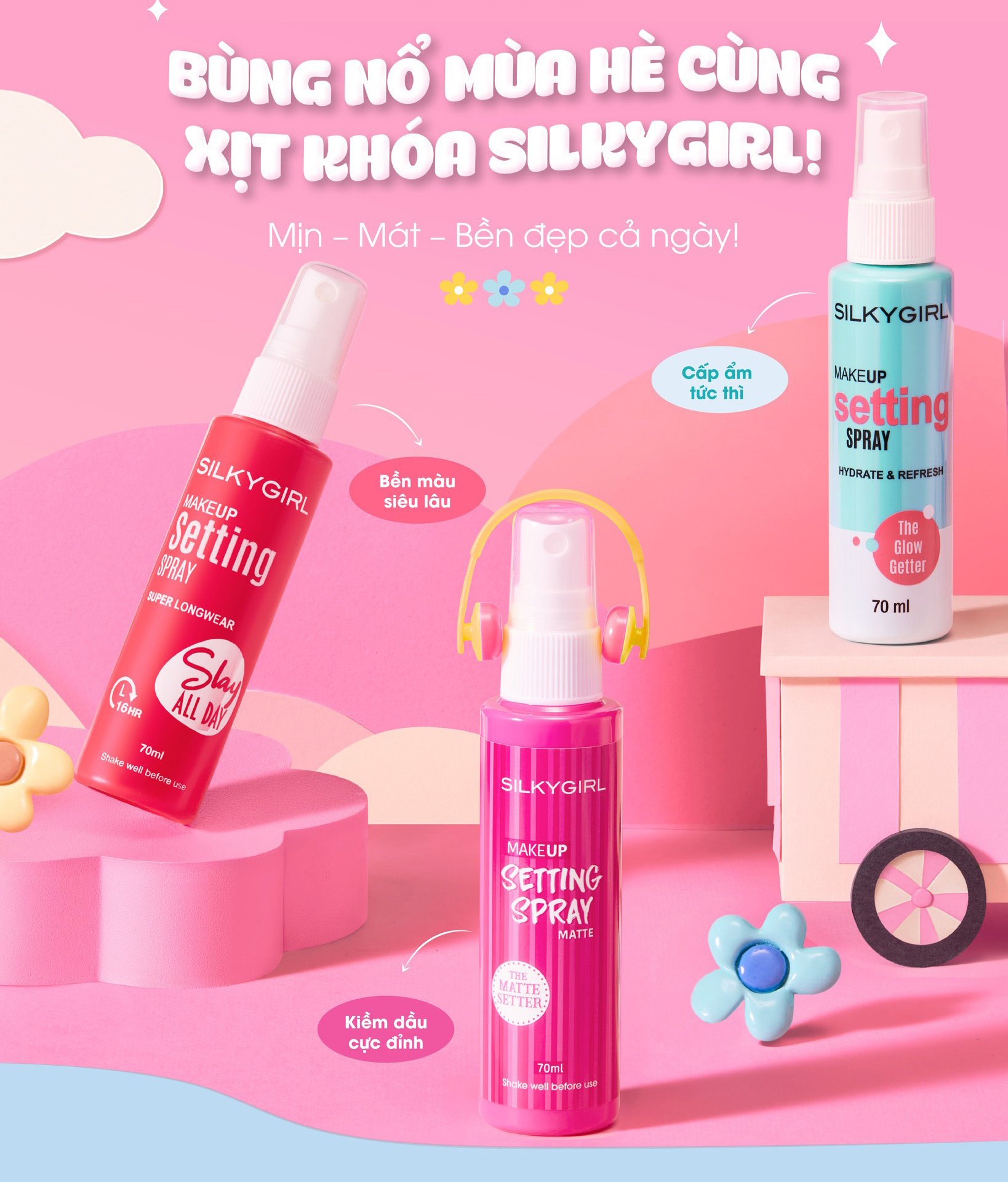 Silkygirl Makeup Setting Spray Matte 70ml - 2