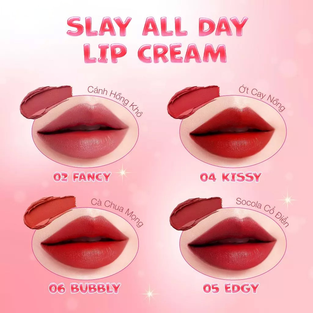 Son Kem Lì Silkygirl Slay All Day Lip Cream 2ml - 1