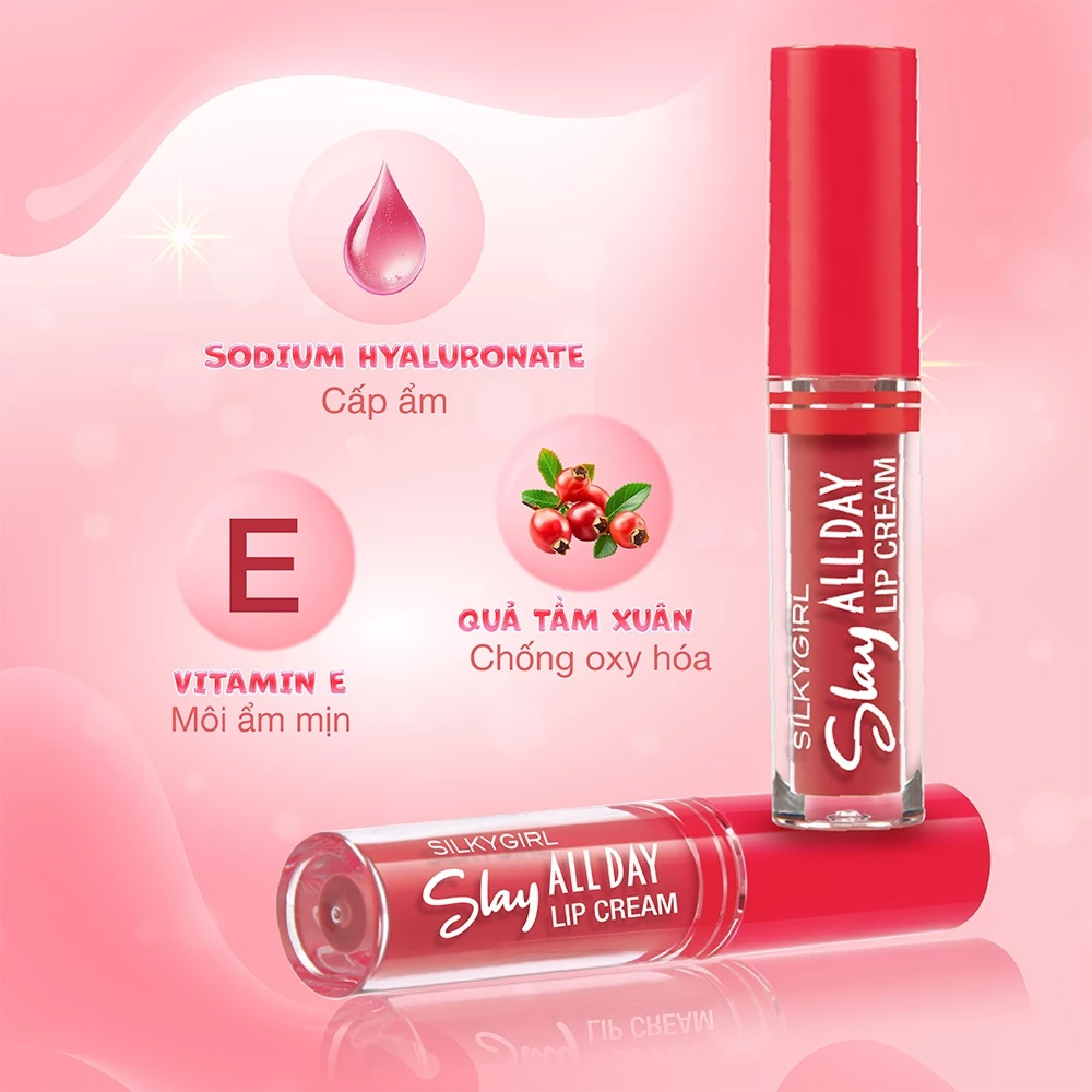 Son Kem Lì Silkygirl Slay All Day Lip Cream 2ml - 2