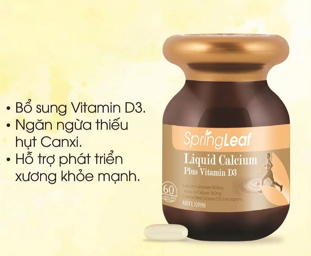 Spring Leaf Tăng Cường Canxi Liquid Calcium Plus Vitamin D3 - 1