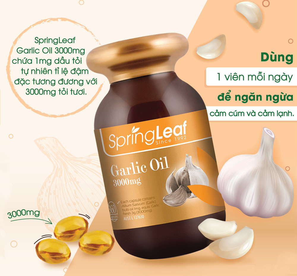 Spring Leaf Garlic Oil 3000Mg 360 Capsules - 1