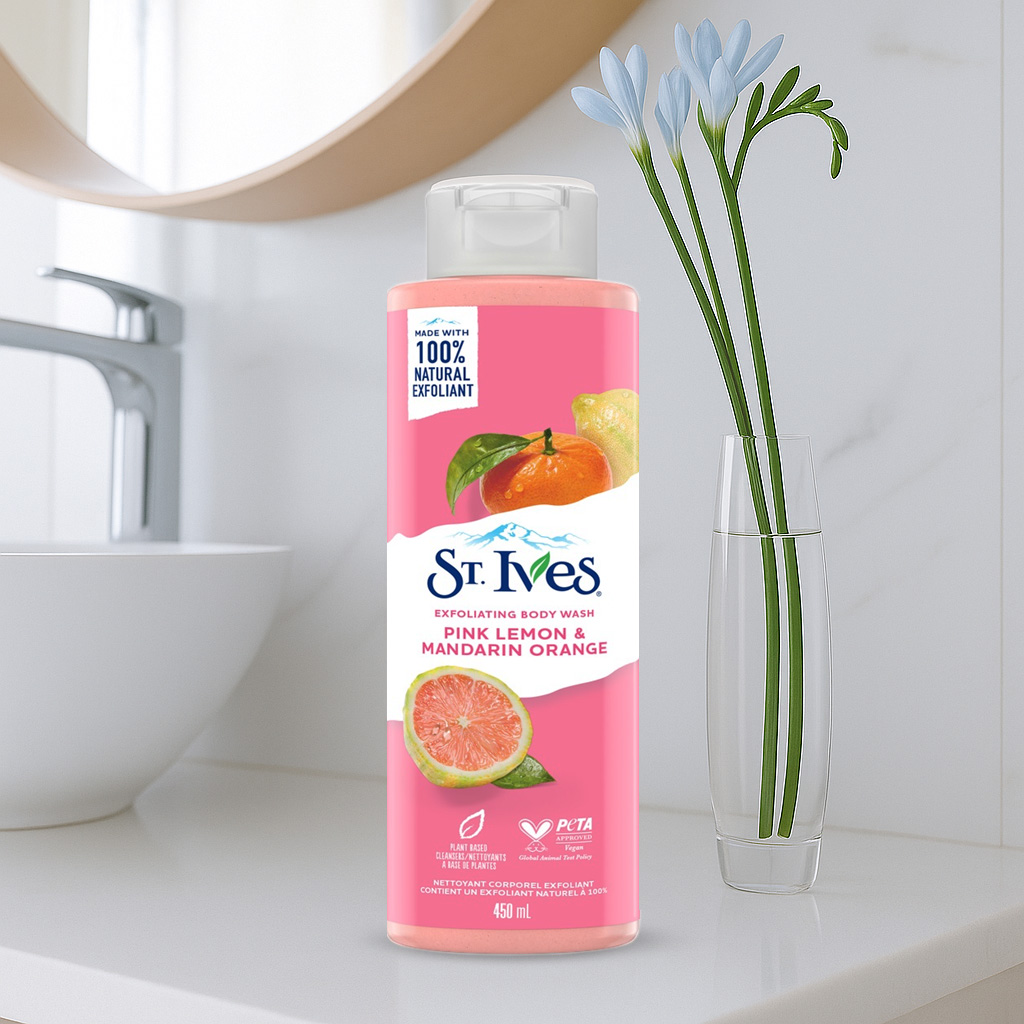 ST. Ives Exfoliating Body Wash Pink Lemon & Madarin Orange