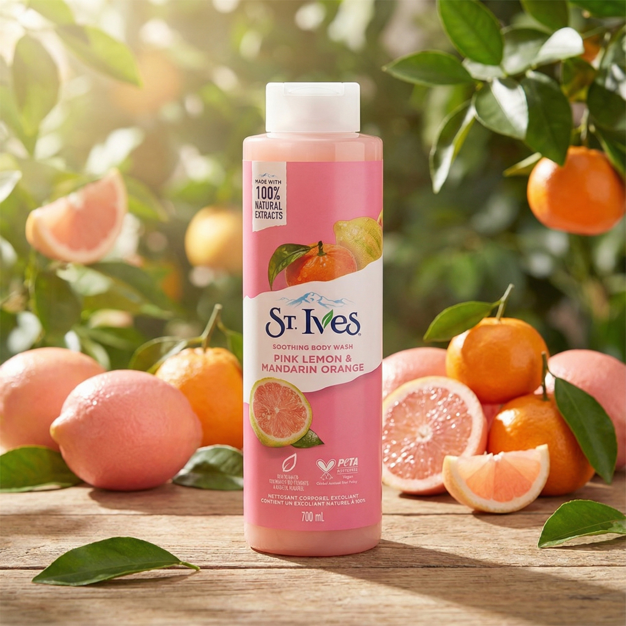ST. Ives Pink Lemon & Mandarin Orange 450ml - Sữa tắm tẩy tế bào da chết Sữa tắm ST. Ives Exfoliating Body Wash Pink Lemon & Mandarin Orange 700ml