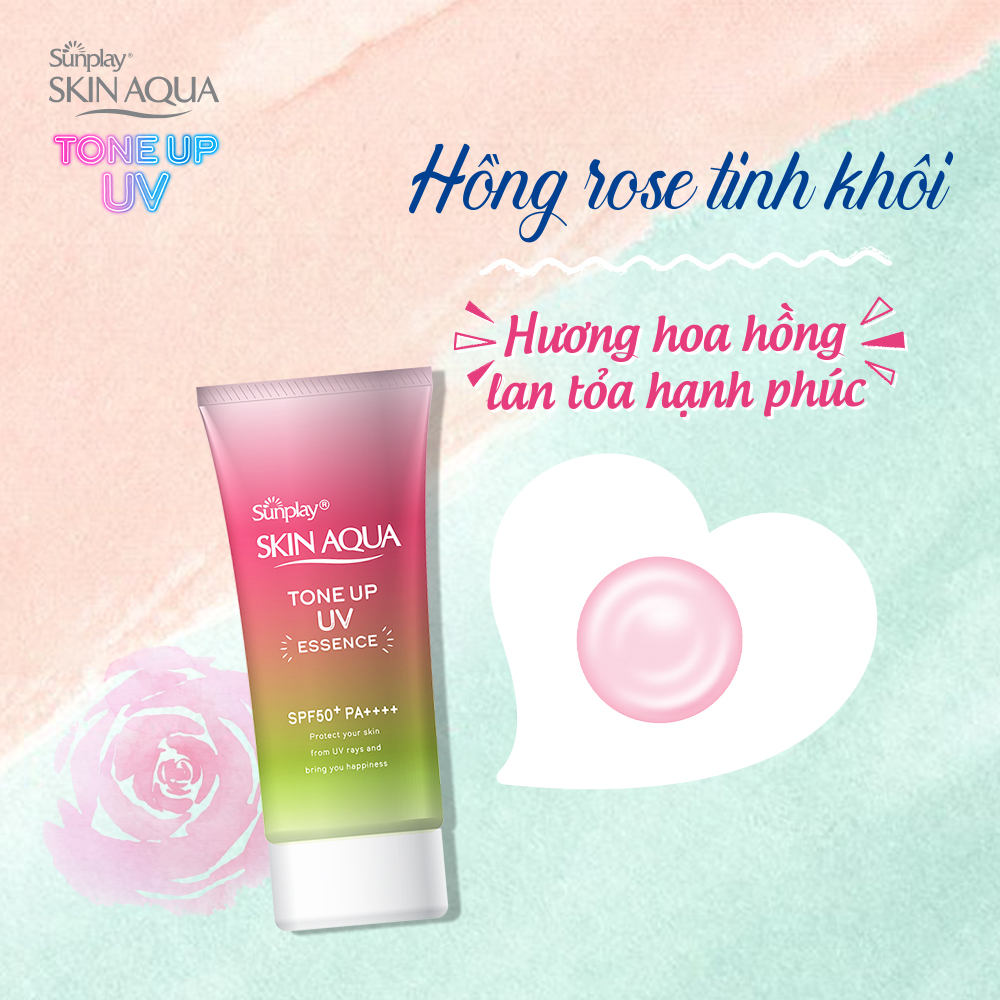 Sunplay Skin Aqua Tone Up UV Essence Happiness Aura Rose
