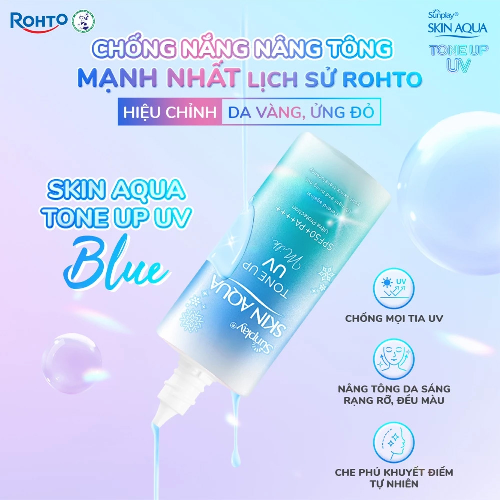 Sữa Chống Nắng Sunplay Skin Aqua Hiệu Chỉnh Sắc Da Tone Up UV Milk Blue SPF50+ PA++++ phù hợp sử dụng cho mọi loại da. Sữa Chống Nắng Sunplay Skin Aqua Hiệu Chỉnh Sắc Da Tone Up UV Milk Blue SPF50+ PA++++ 50g - 2