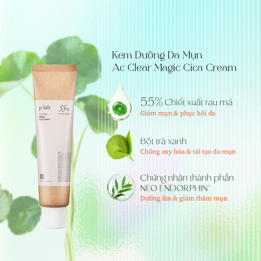 Kem Phục Hồi Da The Plant Base AC Clear Magic Cica Cream Dành Cho Da Mụn 60ml - 2