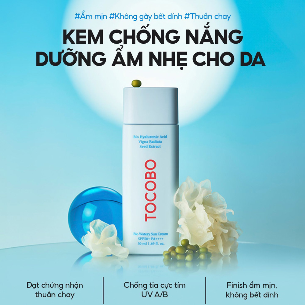 Sữa Chống Nắng Tocobo Bio Watery Sun Cream SPF50 PA++++ 50ml bảo vệ da và kiểm dầu