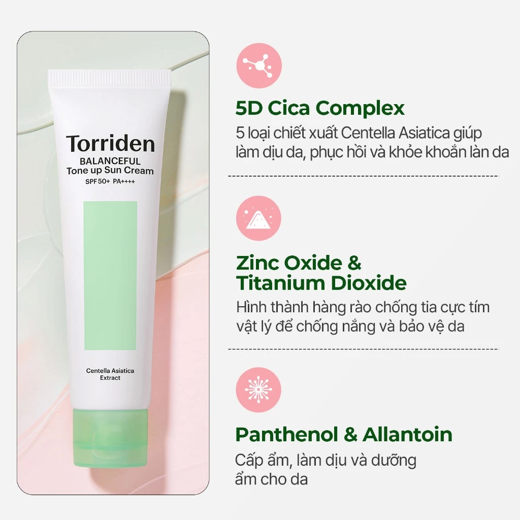 Torriden Balanceful Tone Up Sun Cream SPF50+ PA++++ 60ml - 1