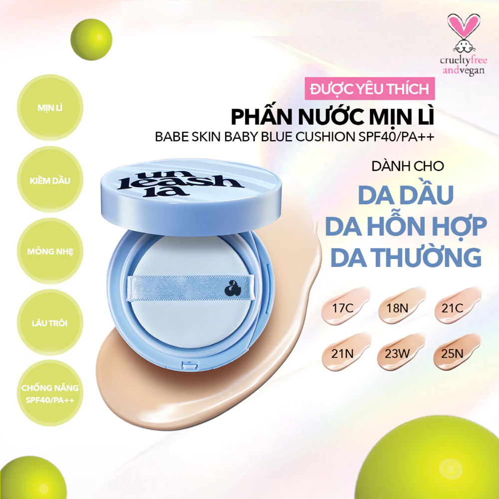 Unleashia Babe Skin Baby Blue Cushion 15g .#18N Pure - Official Image