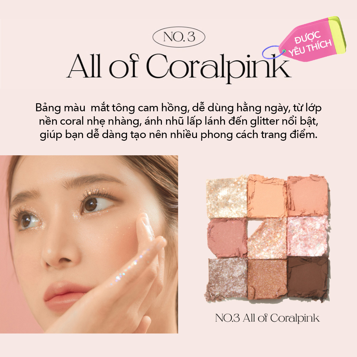 Bảng Phấn Mắt 9 Ô Unleashia Glitterpedia Eye Palette 6.2g .#No.3 All of Coralpink Bảng Phấn Mắt 9 Ô Unleashia Glitterpedia Eye Palette 6.2g .#No.3 All of Coralpink - Hình ảnh chính thức