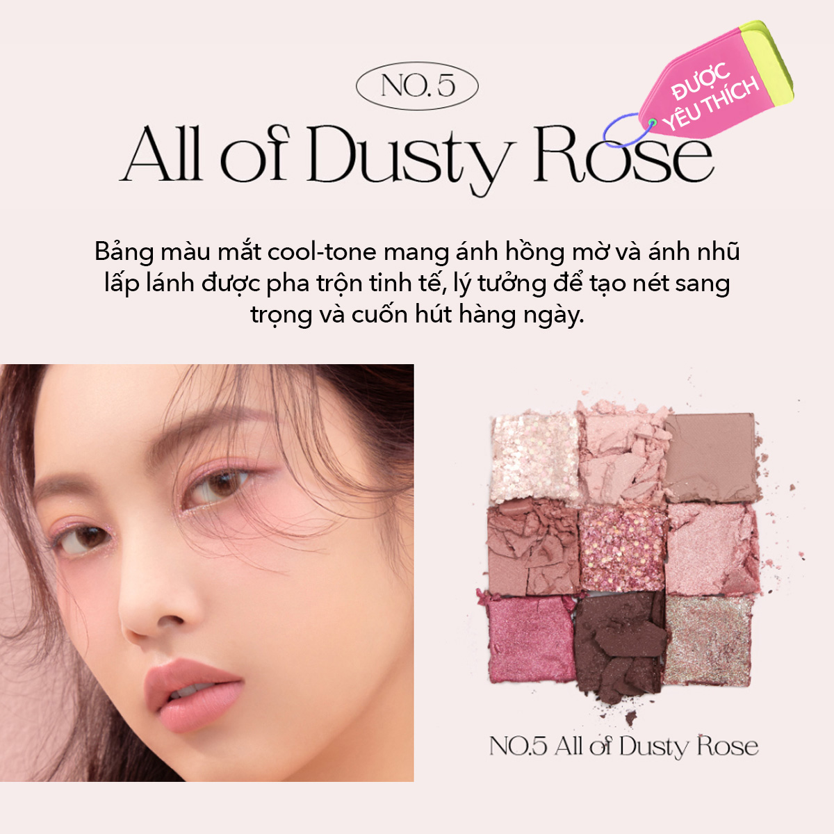Bảng Phấn Mắt 9 Ô Unleashia Glitterpedia Eye Palette 6.2g .#No.5 All of Dusty Rose Bảng Phấn Mắt 9 Ô Unleashia Glitterpedia Eye Palette 6.2g .#No.5 All of Dusty Rose - Hình ảnh chính thức