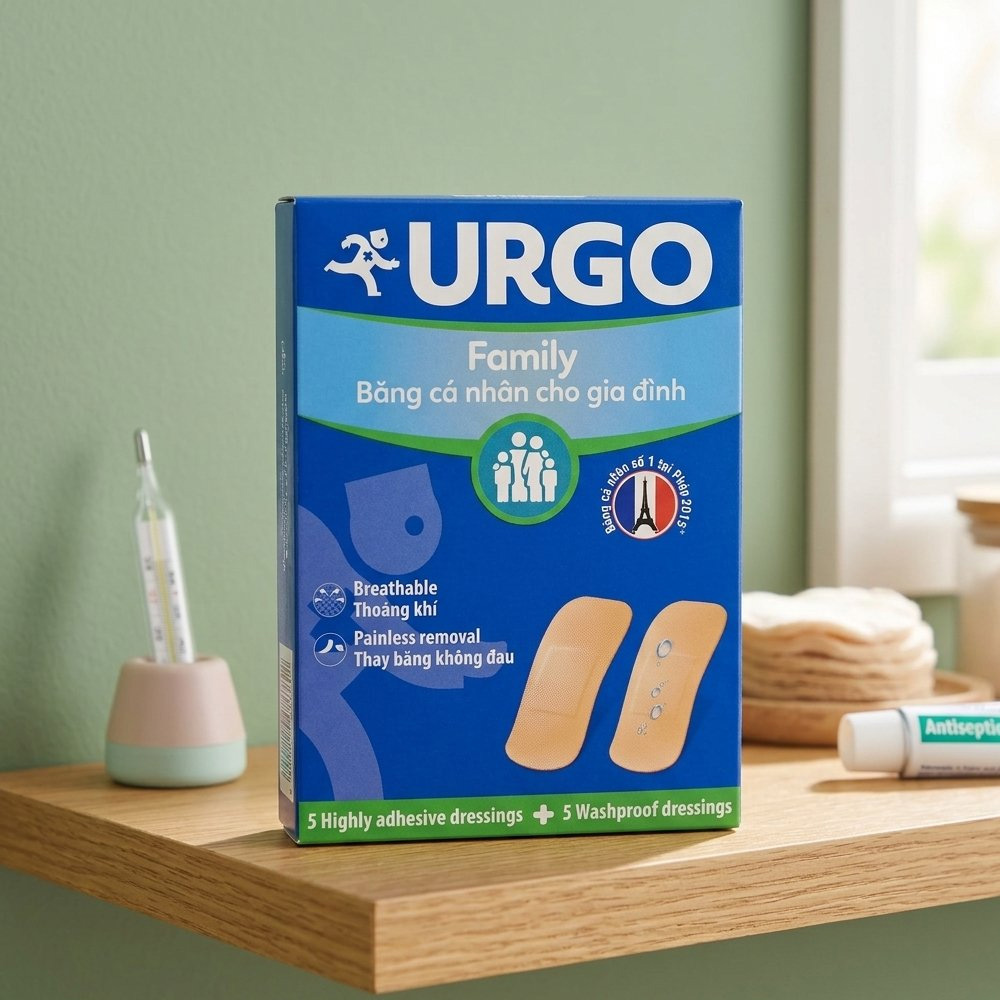 Urgo Family Bandage 10 Pcs - Phù hợp với: Bộ băng cá nhân dành cho gia đình gồm nhiều miếng tiện dụng để chăm sóc các vết thương nhỏ. Urgo-Family-Bandage-10-Pcs-2