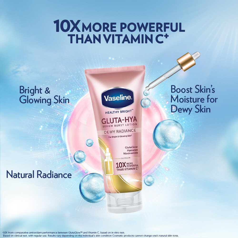 Vaseline Healthy Bright Gluta Hya Serum Burst UV Lotion Dewy Radiance