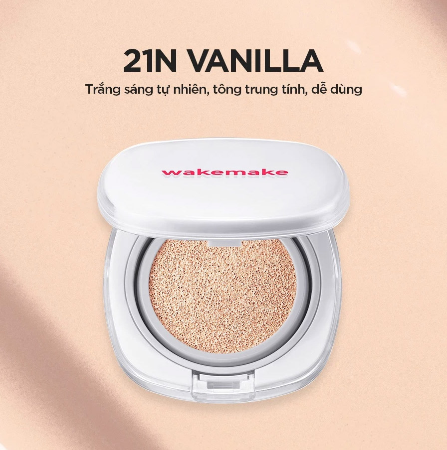 Wakemake Cushion SPF50+/PA+++ 5g .#21N Vanilla